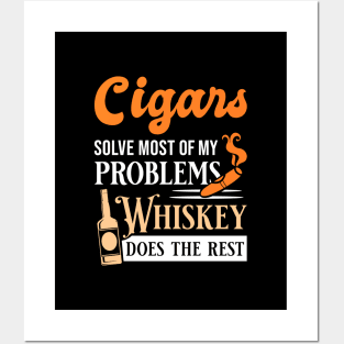 Funny Cigars And Whiskey Quote Posters and Art